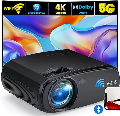 Proyector HD 1080P, proyector 5G WiFi Bluetooth 4K, mini proyector de película PENMAMA 9500L con zoom15 Keystonepantalla de 300 pulgadasespejo de