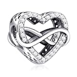 Annmors Silver Charms for Bracelets S925 Love Heart Mom Birthday Dangle for Women Bracelet & Necklace Pendant