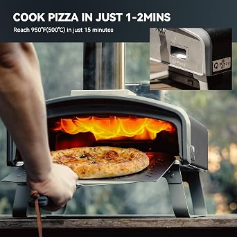 Portable Pizza Oven, Outdoor Pizza Stove, Wood Pellet Burning Pizza Oven with Pizza Stone for Outdoor Backyard Pizza Maker Garden Kitchen, PS105