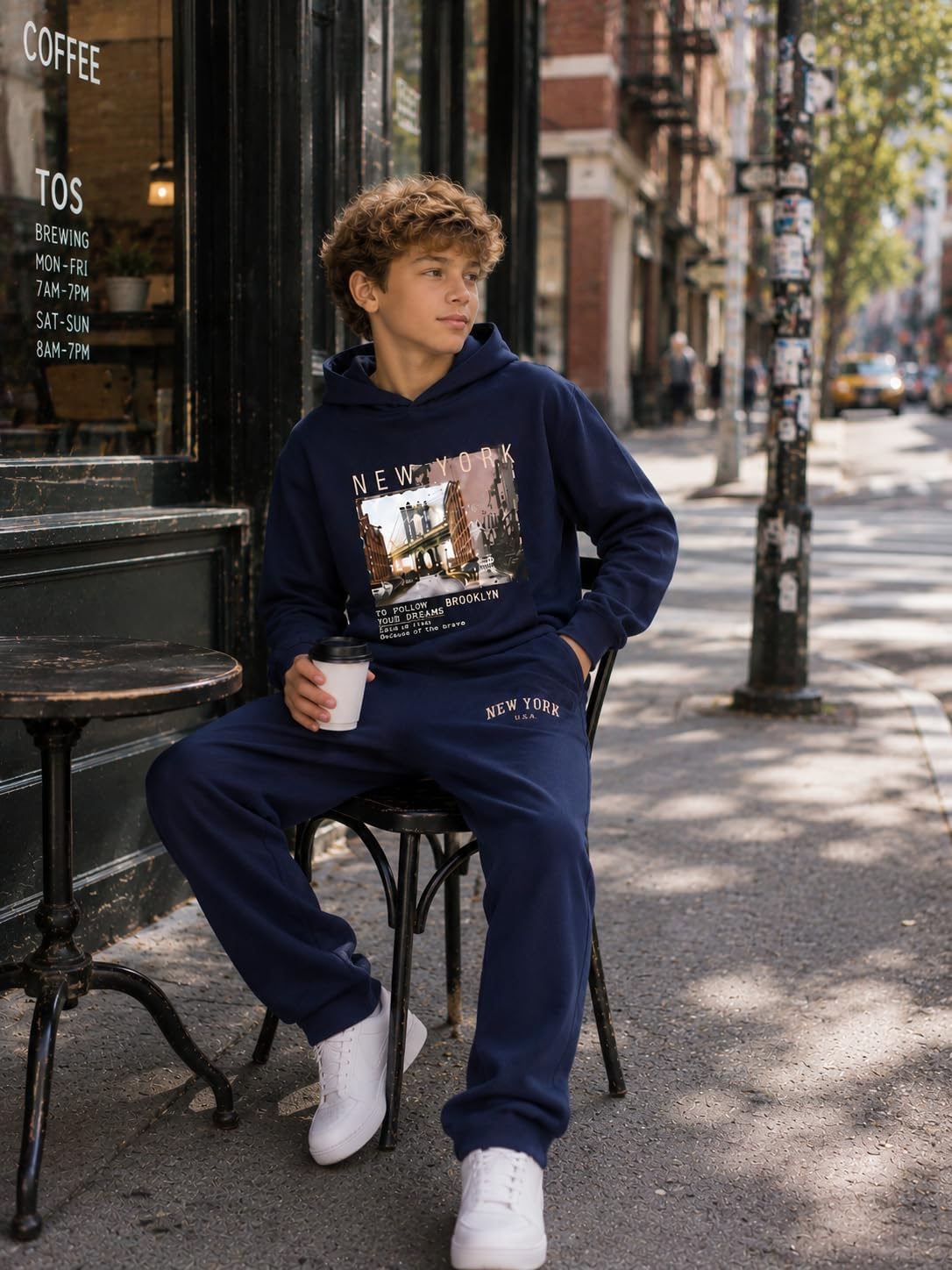 Cakaner Boys Fall Clothes Graphic Hoodie and Jogger Set 2 Piece Outfit 7-16Y