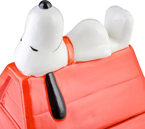 Miniatura 3 de Peanuts Classic Snoopy Doghouse - Tarro de cerámica de 11.2 pulgadas con tapa, contenedor de almacenamiento de cocina coleccionable de dibujos