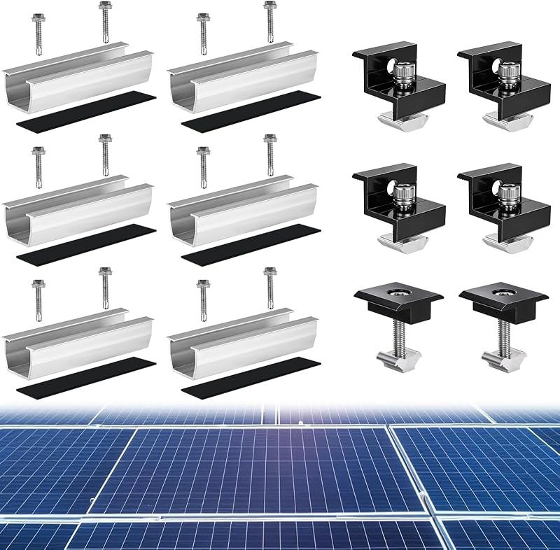 Kit de Suportes e Trilhos para Fixação de 2 Painéis Solares SLRVPVWO 309562