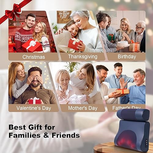 Miniatura 9 de Almohada masajeadora de cuello Shiatsu calentada, masajeador eléctrico 4D para cuello, espalda, hombros y piernas con intensidad ajustable, ideal