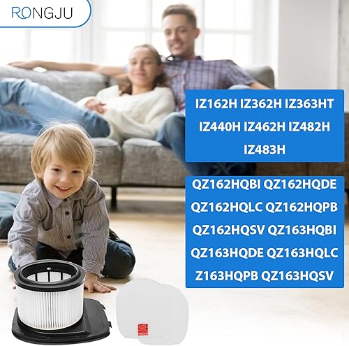 Miniatura 7 de RONGJU IZ362H - Filtro HEPA paquete de 2 filtros HEPA y paquete de 4 filtros de espuma y 4 paquetes de filtro Flet compatible con aspiradora