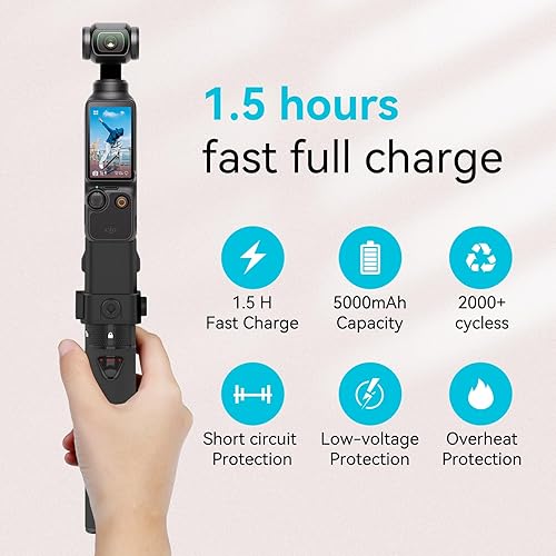 Vista 18 de Smatree Osmo Pocket 2 PowerStick (PowerBank) Compatible con DJI Osmo Pocket 2/Pocket 1, soporte de bolsillo de mano para teléfono inteligente
