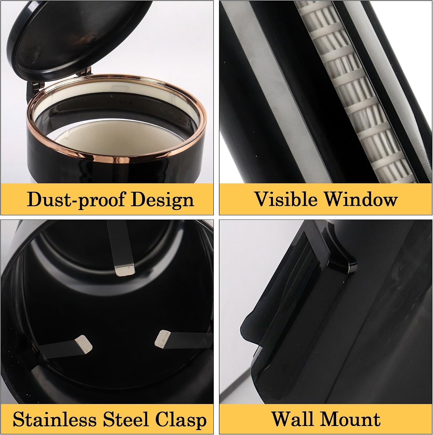 Wall Mount Water Cooler Cup Dispenser for 3-5 oz Disposable Paper Cups, Cup Dispenser for Water Cooler, Black