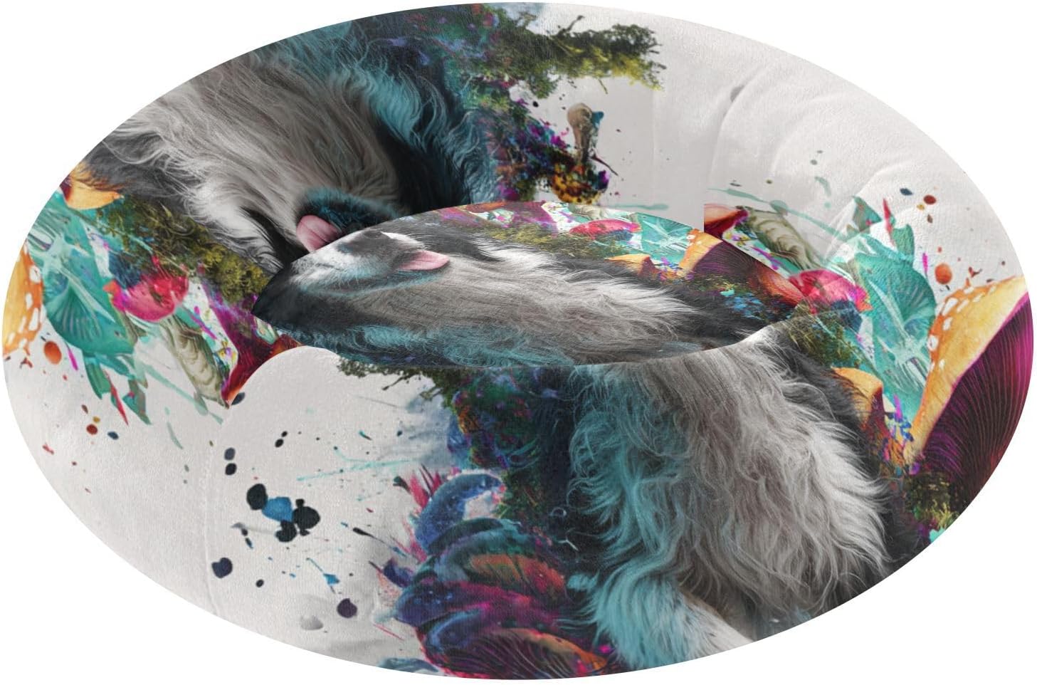 Cute Fungi Dog Pet Cat Bed Calming Anti Anxiety Cat Pillow Bed for Small Size Pets Supplies S