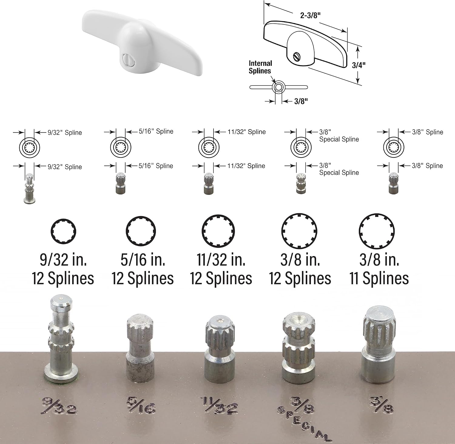 Prime-Line H 3715 3/8 In. White Tee Handle Casement Operator 2 Count (1 Pack) image 3