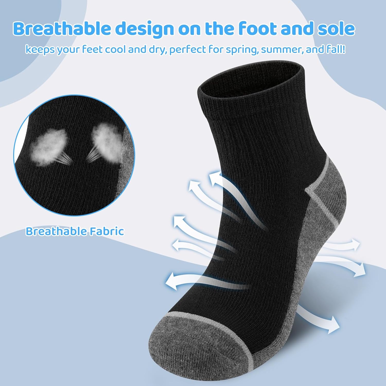 20 Pairs Boys Ankle Socks-Little Boys Socks 4-6/8-10/10-12 Years Old-Thin Breathable Athletic Kid Sock Bulk Pack - Image 4