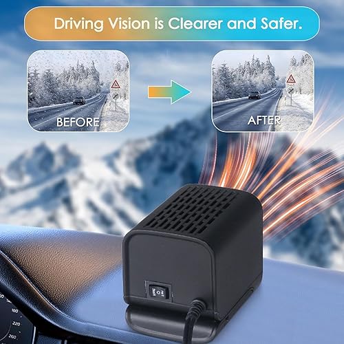 Miniatura 2 de NuevoCalentador de automóvil, calentador portátil de automóvil de 12 V 150 W, ventilador descongelador 2 en 1, calefacción y refrigeración de