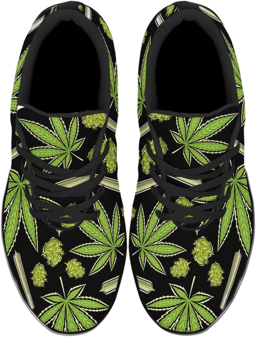 Sonzj-II Marijuana Shoes Men Women Custom Fashion Pot Leaf 420 Weed Sneakers Cannabis Leaf Running Tennis Shoes