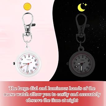 Nurse Pocket Watch Keychain Fob Watches for Nurse Fob Watch Clip on