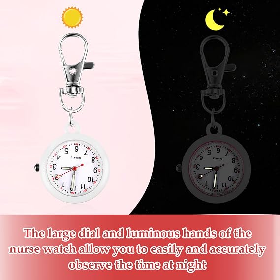 Nurse Pocket Watch Keychain Fob Watches for Nurse Fob Watch Clip on