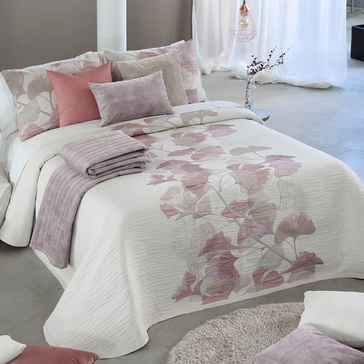 Colcha Capa LINNEO - Cama 150 Cm - Color Rosa C02