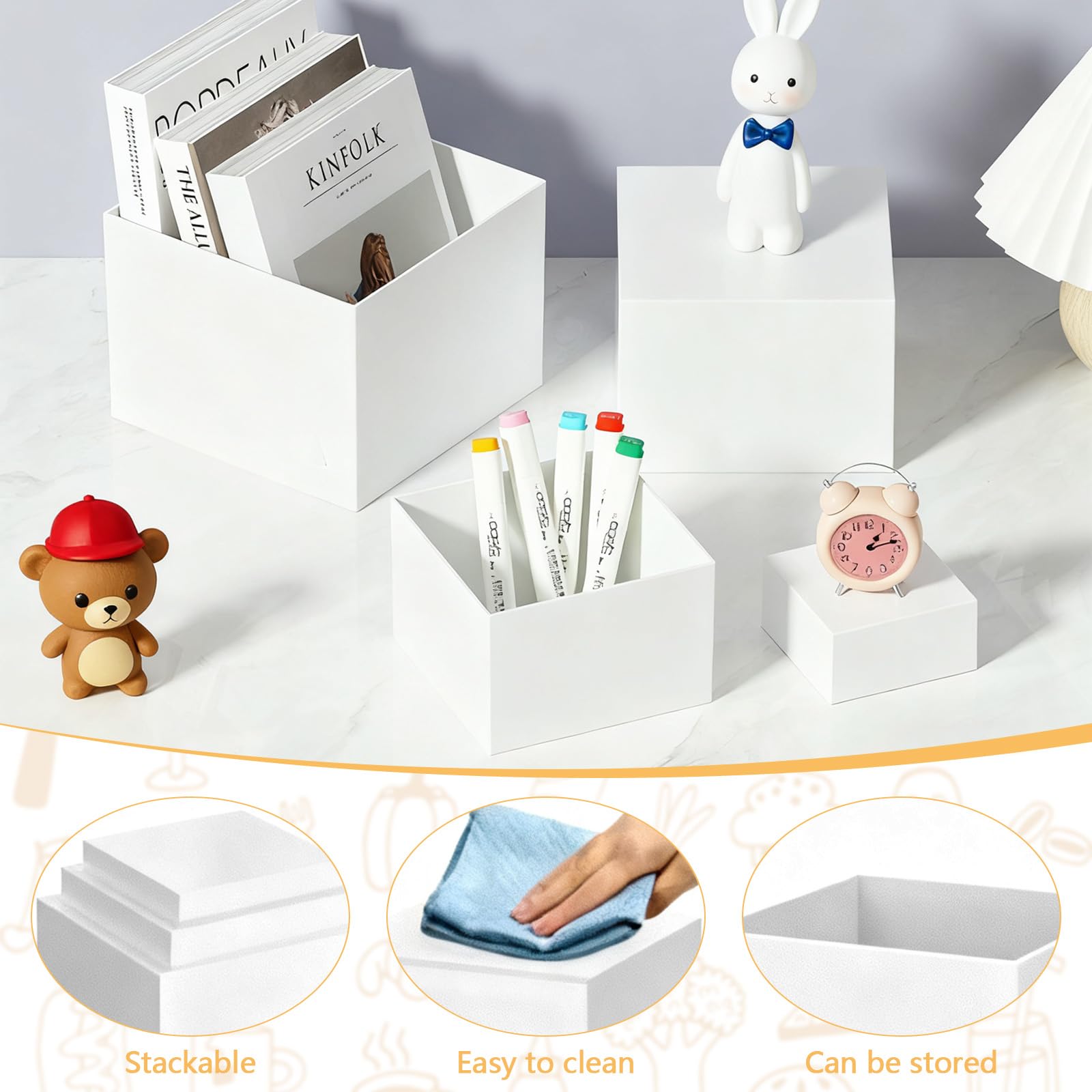 8 Paquetes Soporte para Tartas, Expositor Acrílicos con Base Hueca, Estantes Expositor Donuts, Mesas de Fiesta y Decoración para Bodas/Fiestas/Eventos Caja de Almacenamiento para Joyas, Cosméticos