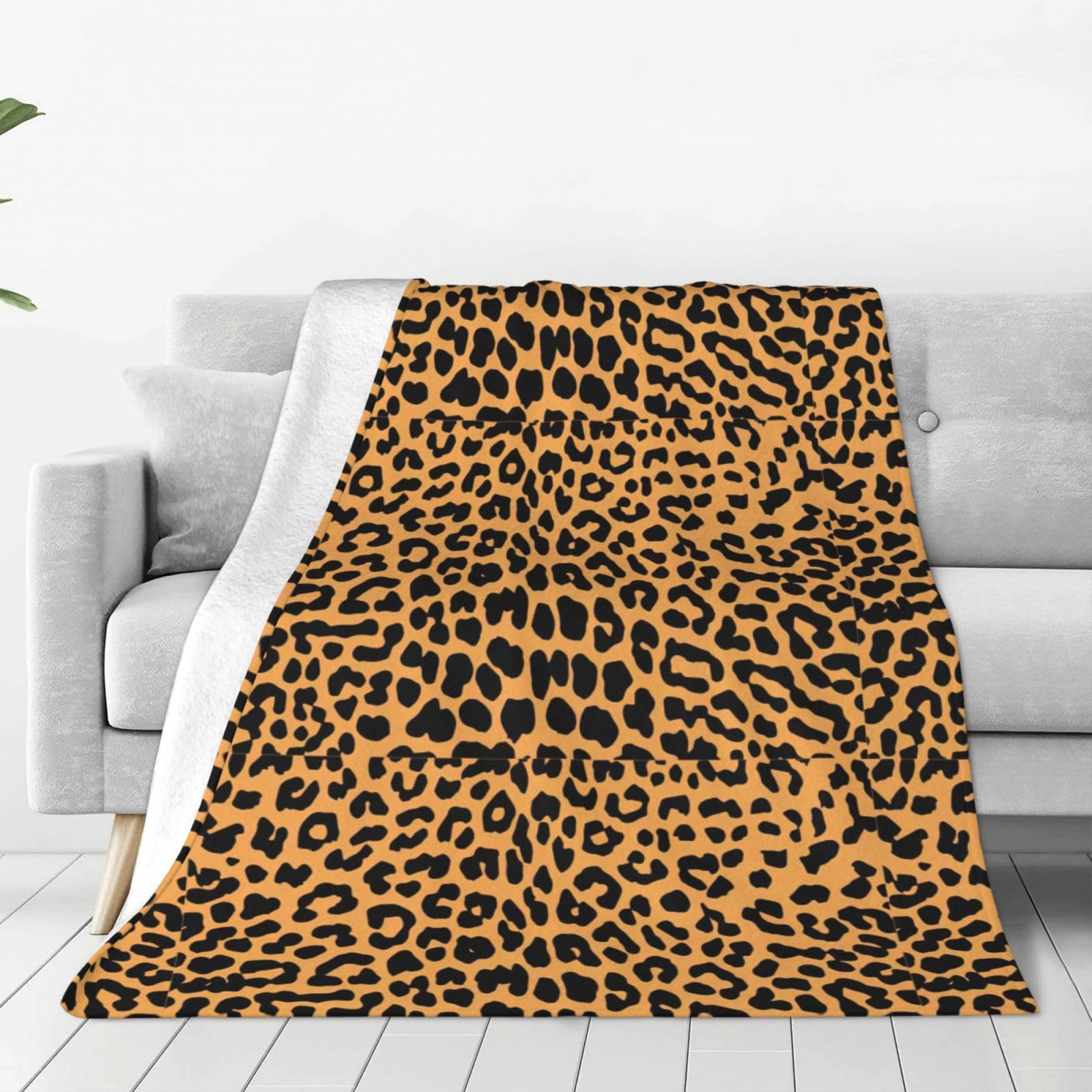 Couverture douce imprimée girafe WURTON plaid flanelle lit canapé
