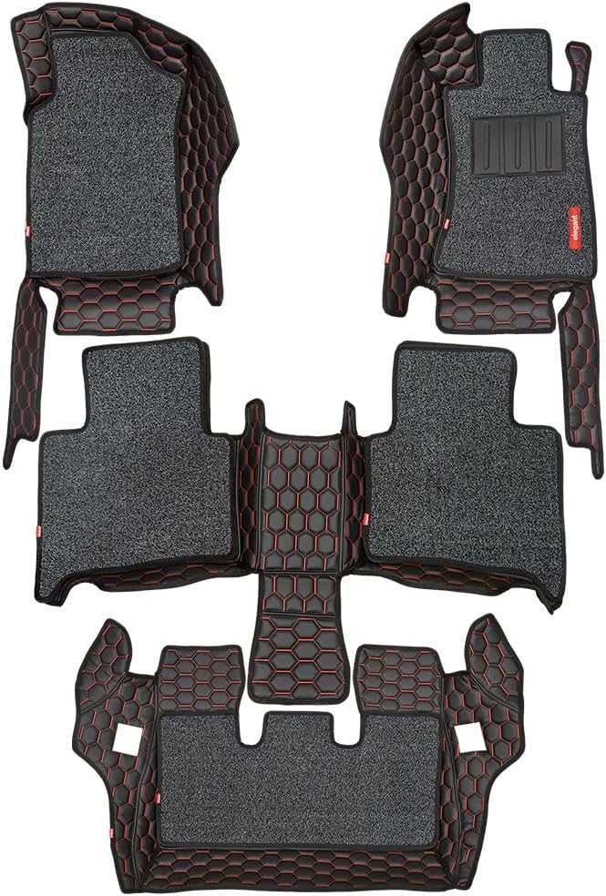 Elegant PVC Alturas G4 Custom Fit 7D Floor/Foot/Mat For Car (Star Black And Red )