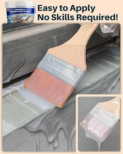 Miniatura 4 de Sellador impermeable transparente, revestimiento impermeable transparente de 281 onzas, agente invisible a prueba de agua líquido para techos,