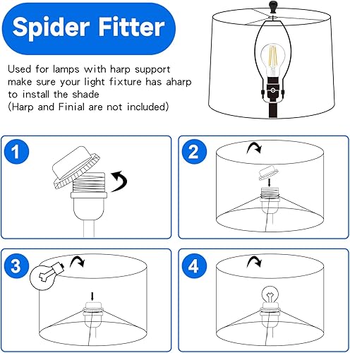 Miniatura 9 de Juego de 2 pantallas de lámpara, pantalla de tambor para lámparas de mesa, lámpara de pie, 13 pulgadas superior x 13 pulgadas inferior x 10 pulgadas