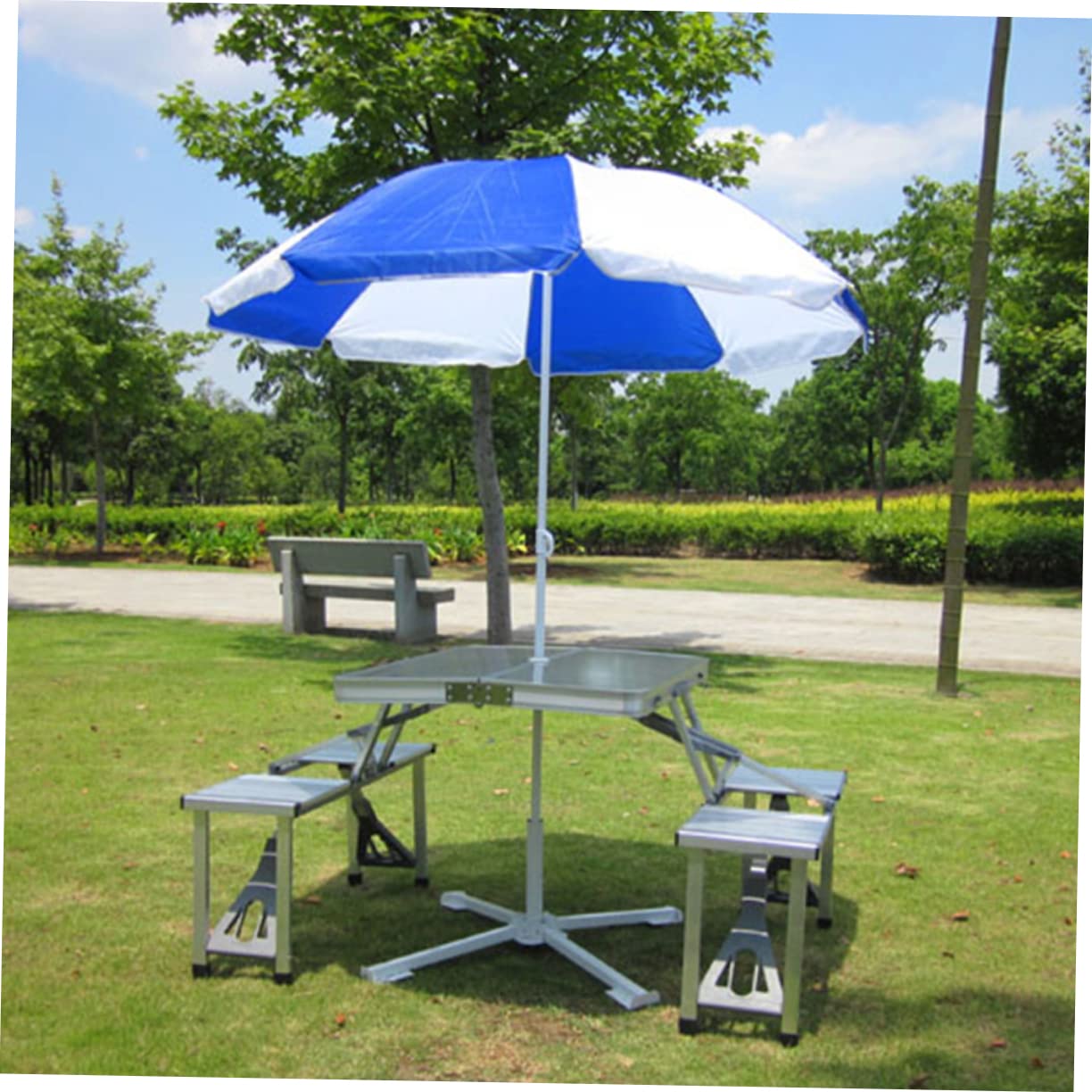 BESTonZON Lot De 2 Supports De Parasol pour Meubles De Jardin Parasol De Jardin Base De Parasol Base De Parasol Pieds De Parasol Grands Et Petits en Acier Blanc