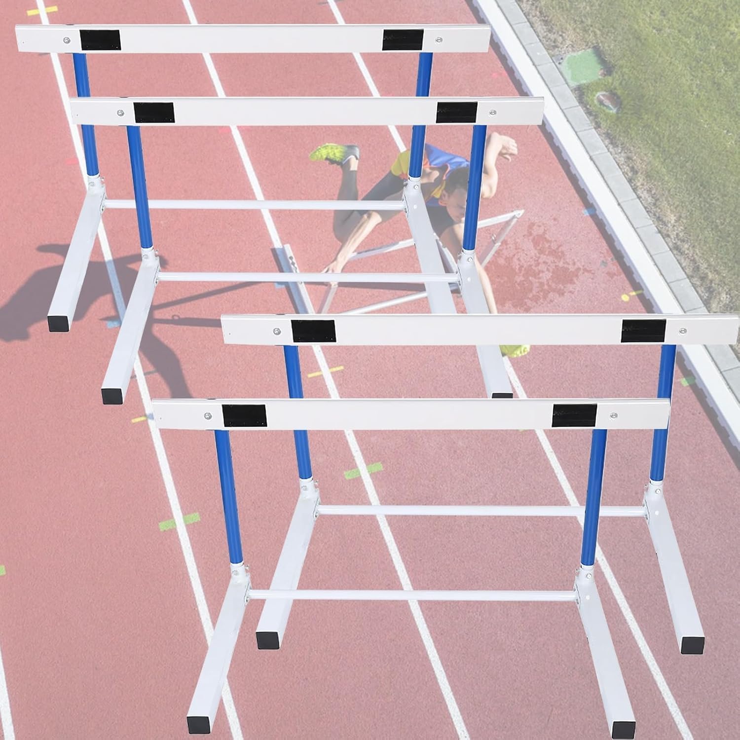 BABYCE Sports Practice Hurdles for Track and Field, Agility Soccer Speed Trainer Kit, 45-65cm Height Adjustment Hurdle for Kids, Easy to Assemble