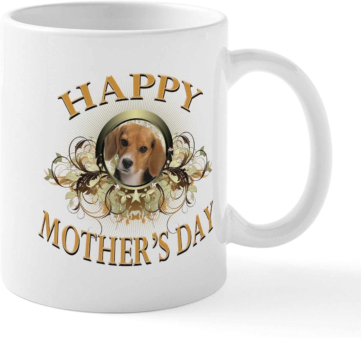 CafePress Happy Mother's Day Beagle Mug 11 oz (325 ml) Ceramic Coffee Mug