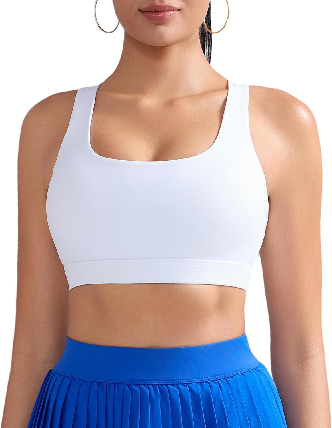 RUNNING GIRL Sports Bras for Women, Medium-High Impact Running Strappy Sports Bra with Removable Pads - Image 2