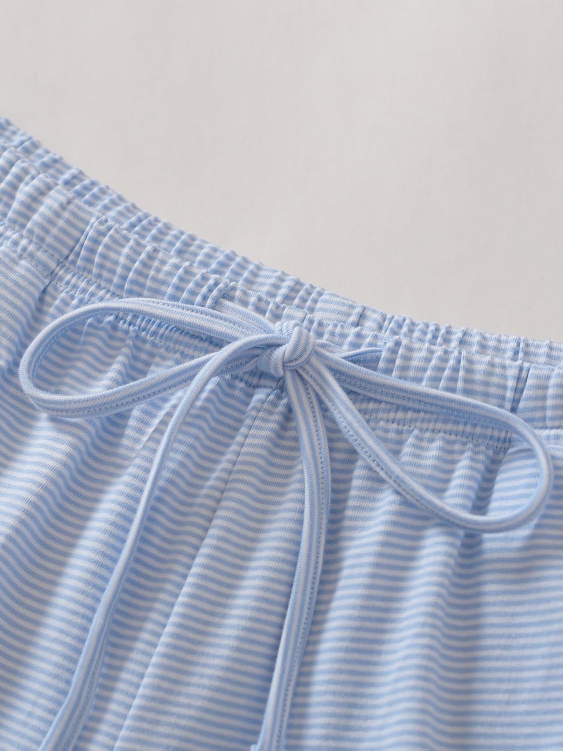 Latuza Women's 3/4 Sleeve Pajama Set Striped Cotton Button Down Pjs - Image 6