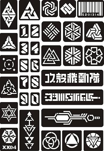 Miniatura 5 de 6 hojas de plantillas de tatuaje temporal, 100 patrones de tótem de tigre, kit de plantillas de tatuaje de henna con purpurina temporal con