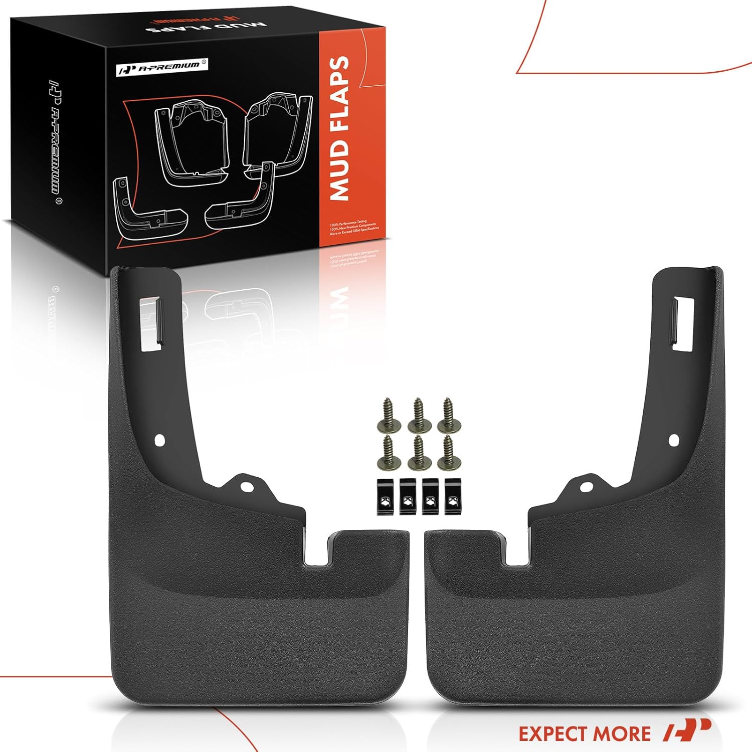 A-Premium 2x Front Mud Flaps Compatible with Ford F-150 2021-2024 (for Pickup W/O Fender Flares, not fit Raptor/Lightning), No Drill Required Guards Splash fit for 2024 2023 2022 2021 F150 Accessories
