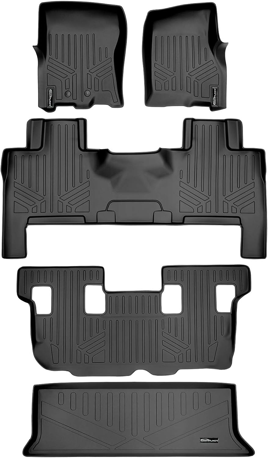 MAXLINER Floor Mats Cargo Liner Behind 3rd Row Set Black