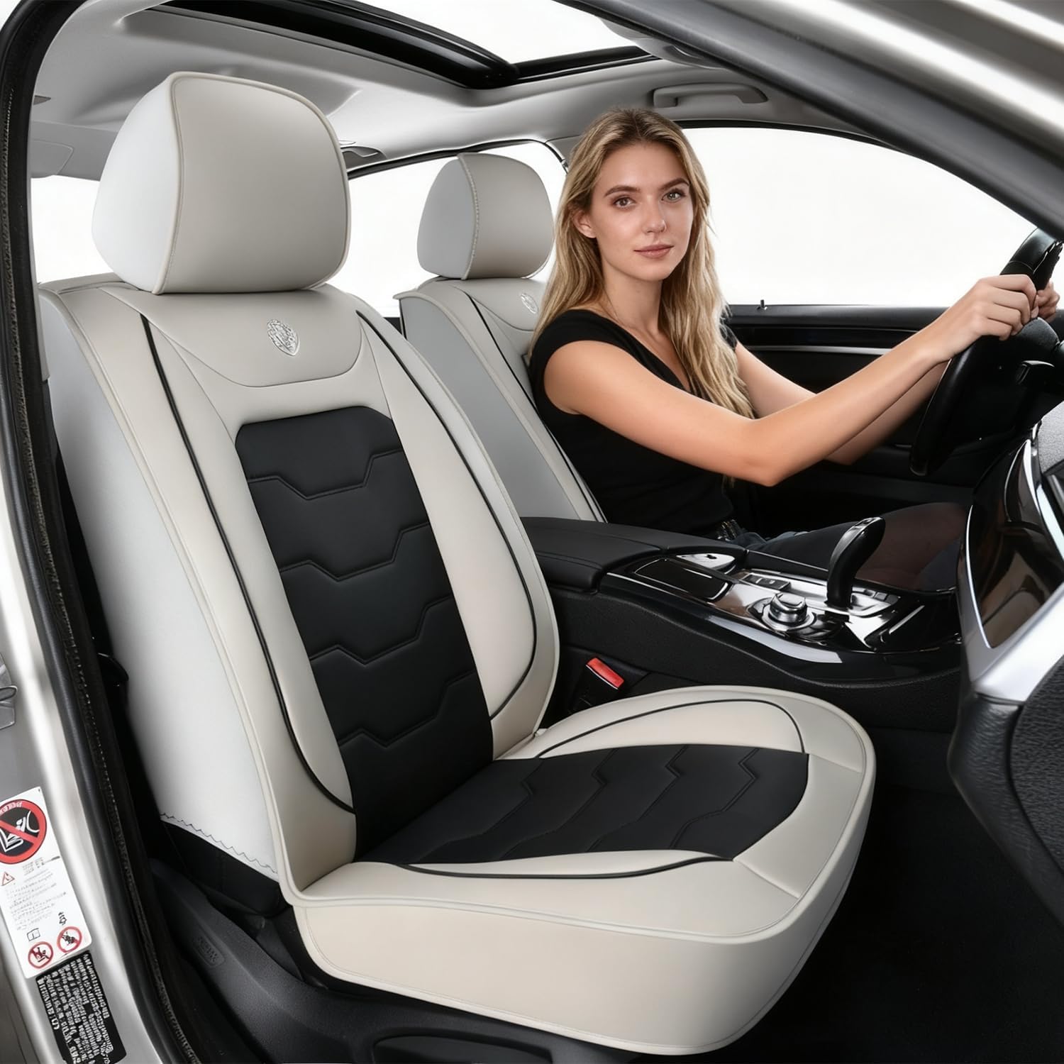 for Toyota Corolla 1997-2026 Car Seat Covers, Gray Car Seat Covers, Waterproof Faux Leather, 5 Piece Full Set, Wear Resistance, Easy to Clean and Install, Beautify Interior