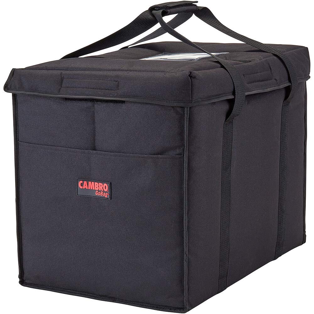 Cambro Nylon 21" X 14" X 17" Food Delivery Bag, Insulated Food Carrier, 4PK Black GBD211417-110