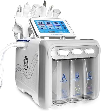Hydrogen Oxygen Facial Care Machine 6 in 1 Facial Machine with Led Display, Multifunctional Aqua Facial Machine Oxygen Facial Machine for Skin Care Hydrodermabrasion Machine for Home Beauty Salon