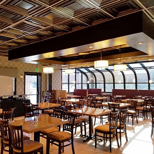 Vista 18 de From Plain To Beautiful In Hours 222 Schoolhouse - Azulejos de techo de PVC de 2 x 2 pies (cubiertas/40 pies cuadrados), cobre antiguo, 10