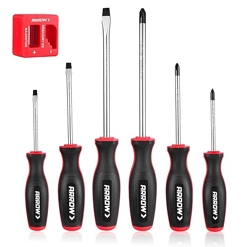 ARROW 7-Piece Magnetic Screwdriver and Magnetizer/Demagnetizer Set, Premium Cr-V Steel