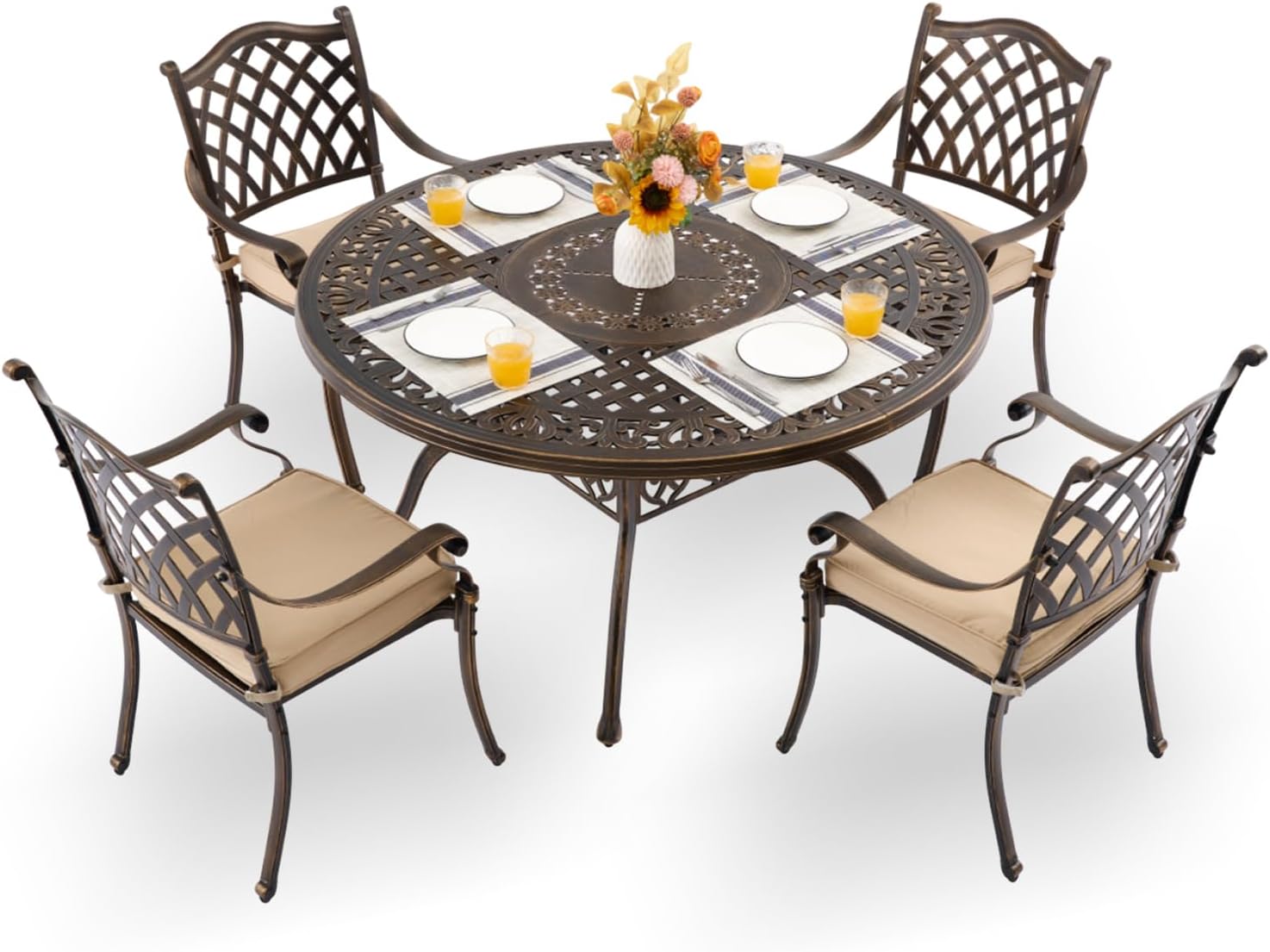 AIWOEN 5-Piece Cast Aluminum Patio Dining Set Review: Rustproof Outdoor Furniture for Garden Entertaining