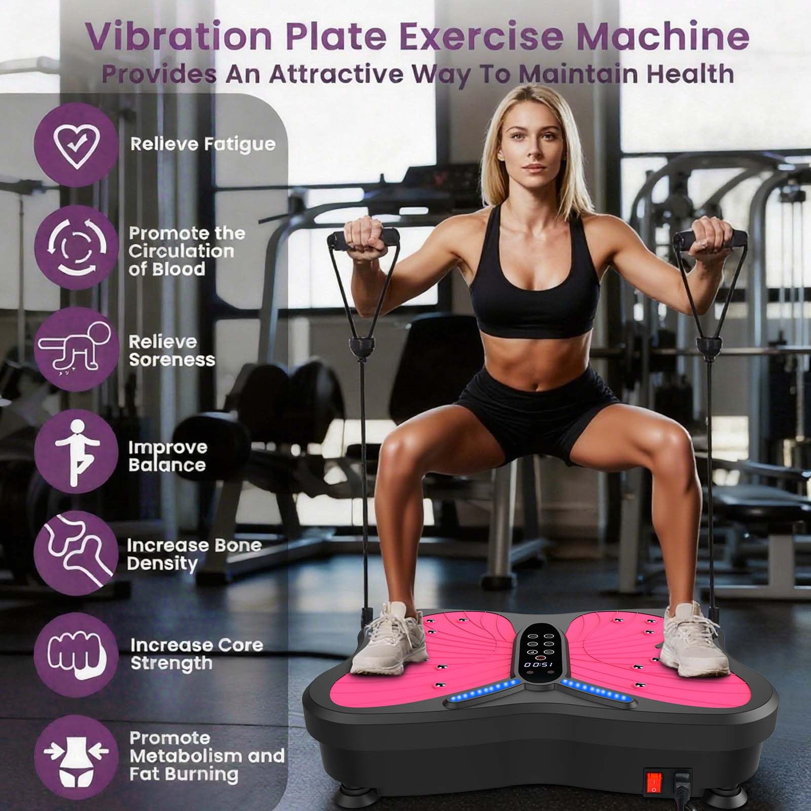 Płyta wibracyjna, do domu, płyta wibracyjna do drenażu limfatycznego, platforma do fitnessu wibracyjna o wadze 180 kg i 200 regulowanych prędkości, dla kobiet i mężczyzn