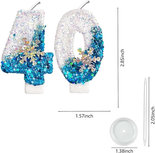 Miniatura 119 de Velas de números con purpurina de oro rosa de 2.8 pulgadas, muchos colores, regalos de cumpleaños de 22 años, velas de cumpleaños, velas de números