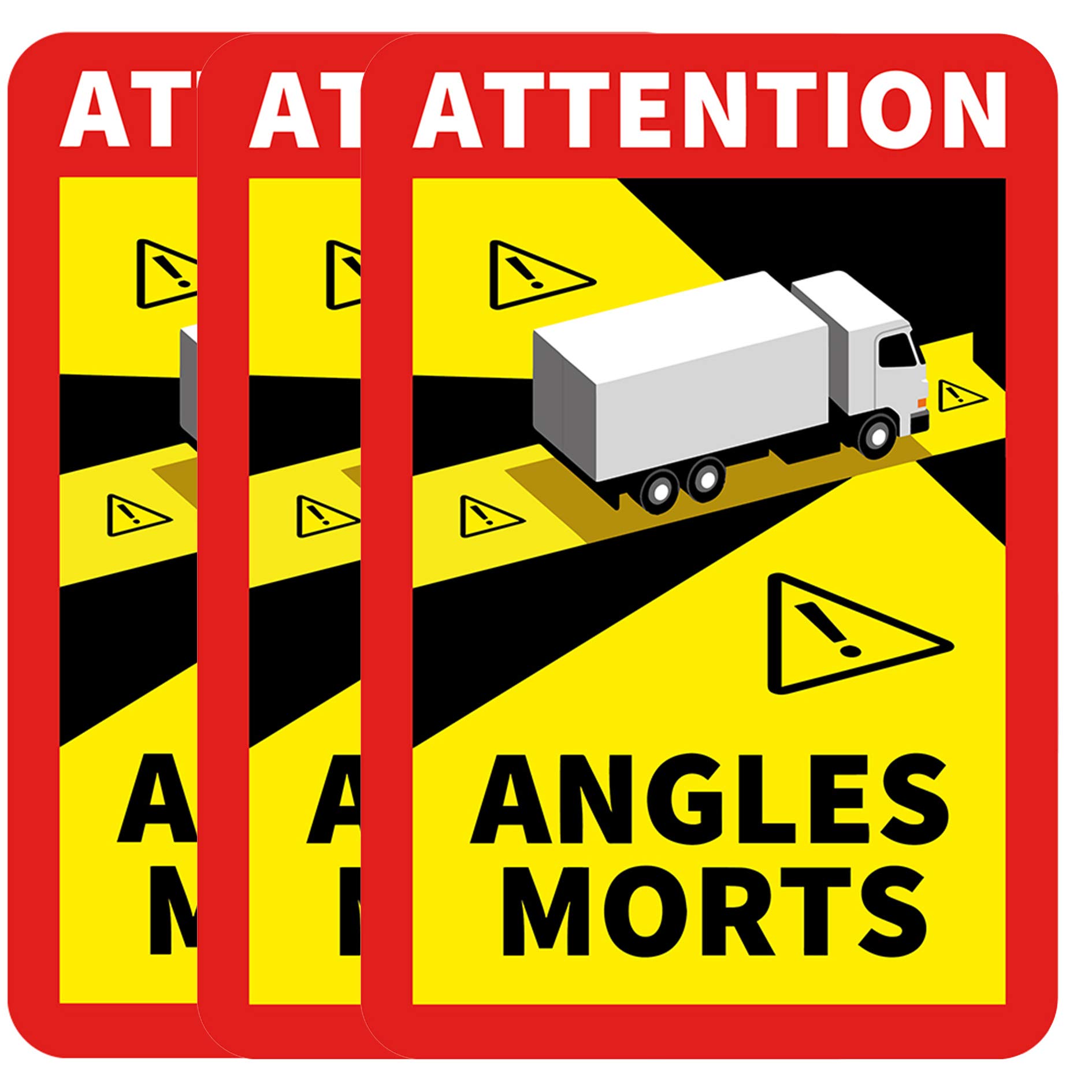 MYCHICLEGS Official Blind Spot Anti UV Laminated Stickers for Truck, Waterproof Labels (Pack of 3)