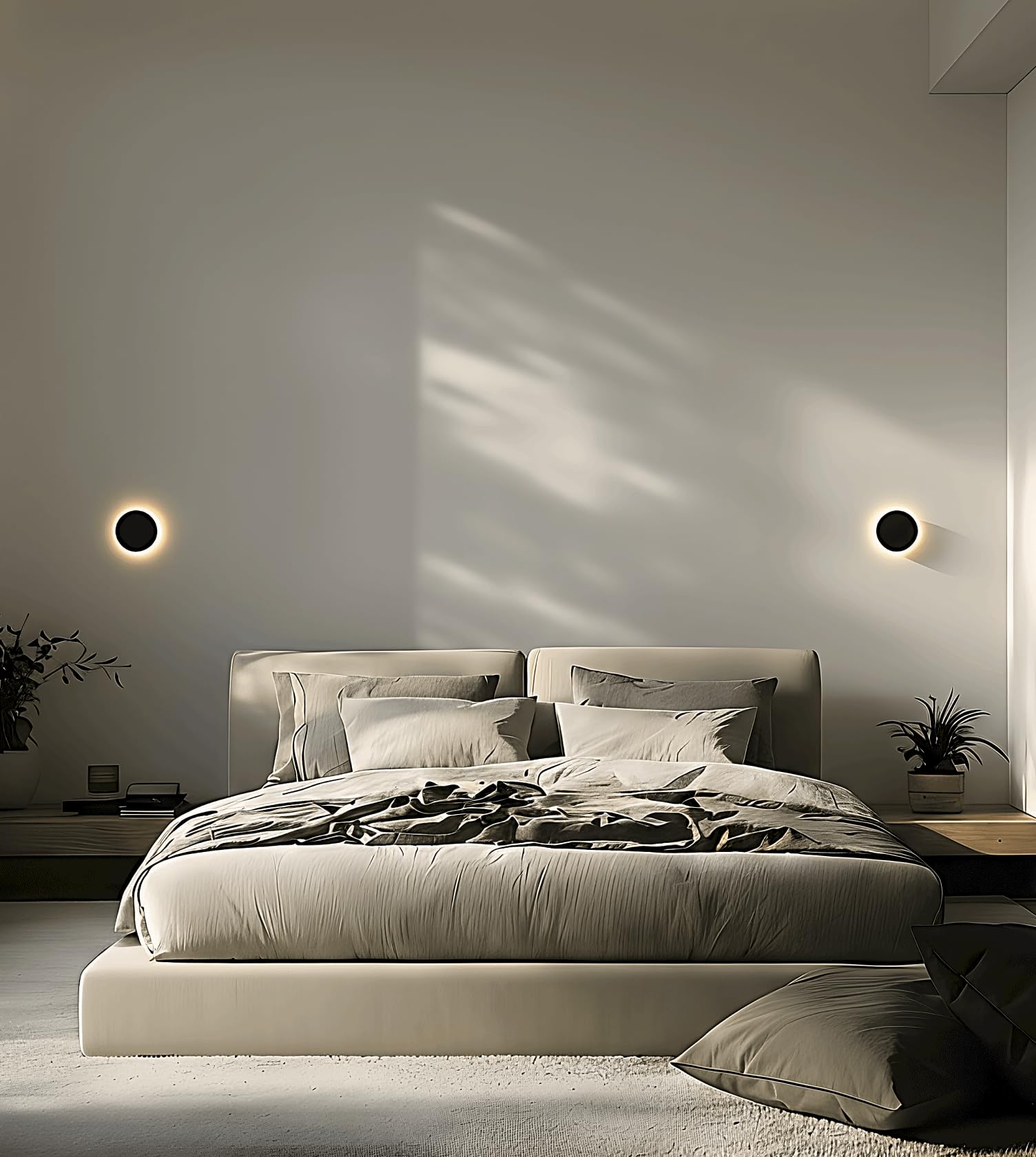 NEONA OTIS LED Wandleuchte Aluminium Up Down warmweiß 2700K, Innen und Außen geeignet, CRI 90 Schwarz Weiß, Kabelanschluss oder Akku (Schwarz, Kabelanschluss)