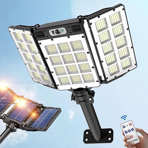 Miniatura 1 de Luces solares con sensor de movimiento para exteriores, 800 LED 5000LM luces solares para exteriores, control remoto, impermeabilidad IP65, 3 modos,