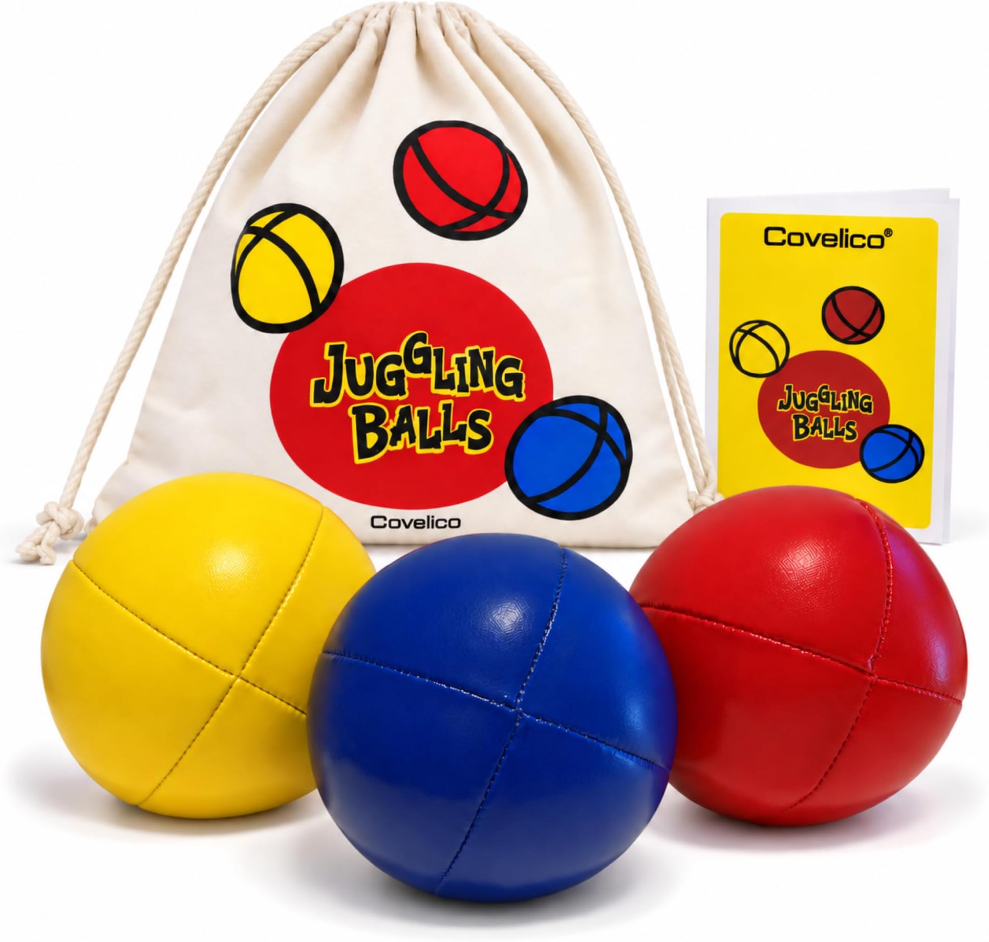 Juggling Balls for Beginners, 3-Ball Learning Kit, No-Bounce