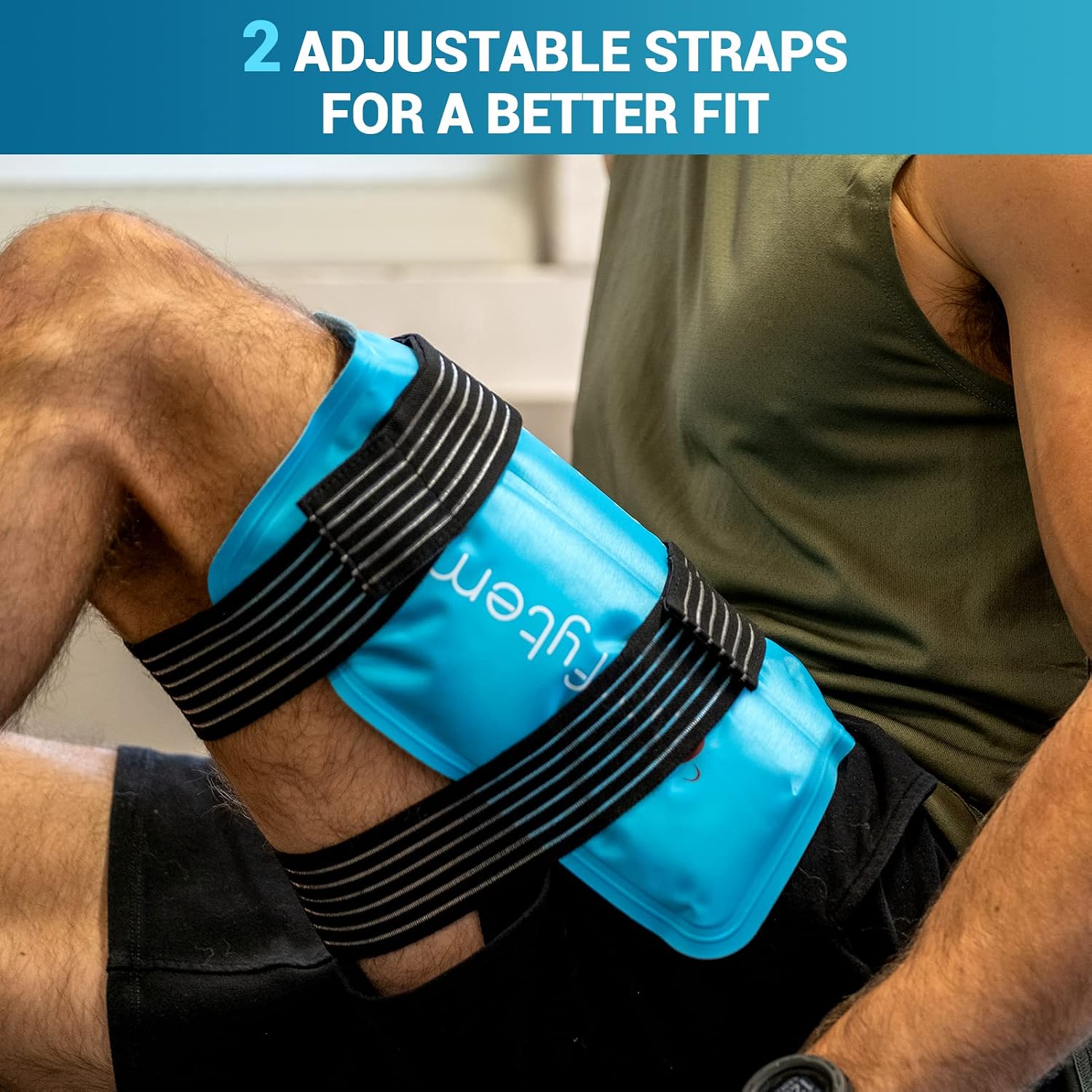 Comfytemp Ice Packs for Injuries Reusable Gel 10.5" x 14.5" Double Sided Ice Bag with Instant Hot & Cold Pack Compress for Knee Shoulder Back Pain Relief, Soft & Flexible Ice Pack with 2 Straps