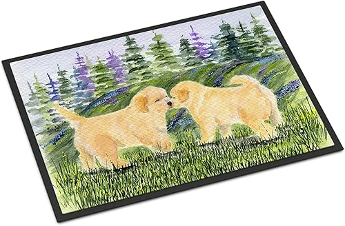 Caroline's Treasures SS8102JMAT - Felpudo dorado Retriever de 24 x 36 pulgadas, para interiores y exteriores, para entrada, antideslizante, lavable,