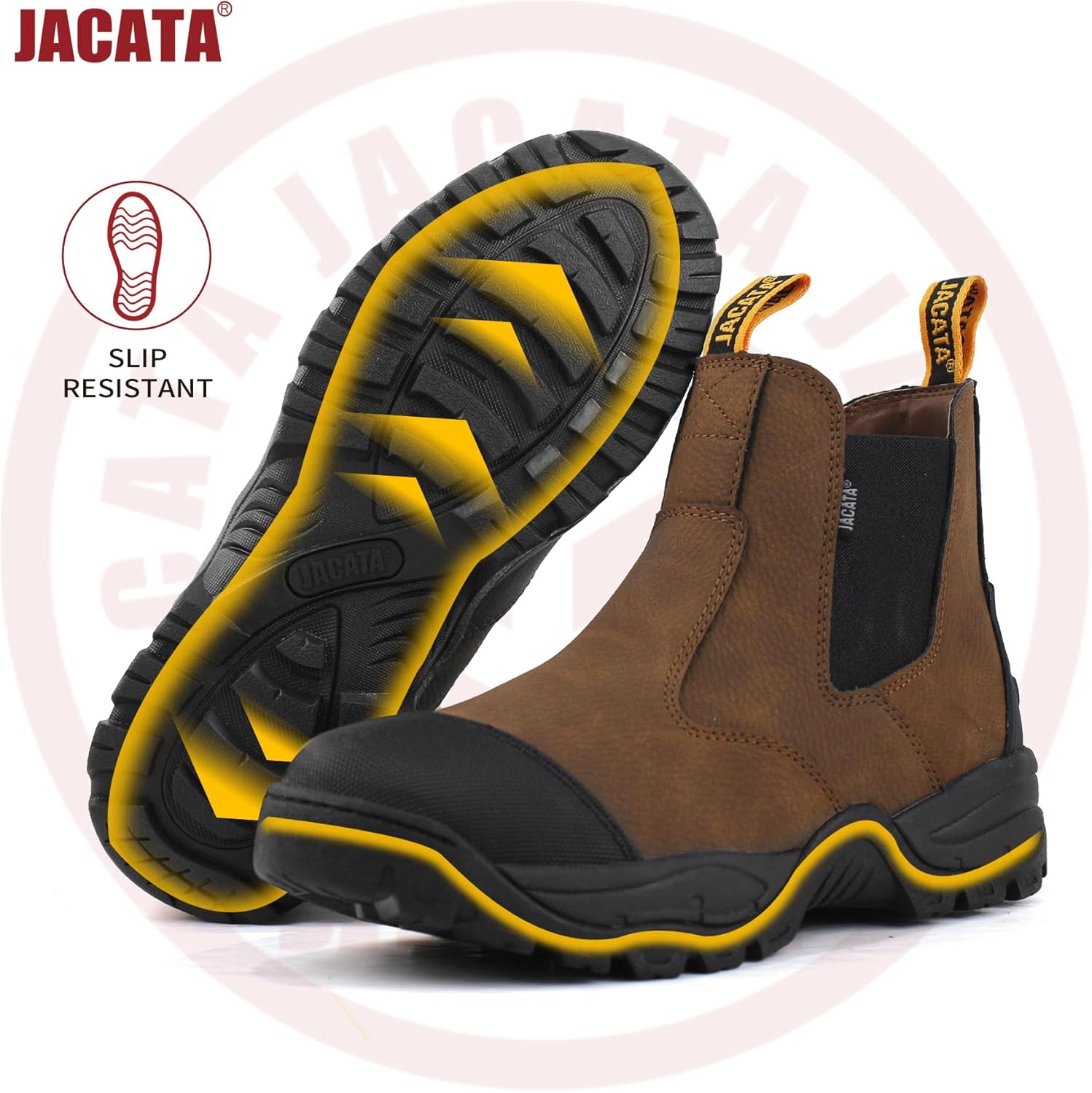 Jacata Mens Work Boots Chelsea Slip On Boot For Men Men's Industrial Construction Soft Toe Shoes Botas De Trabajo Para Hombre - Image 2