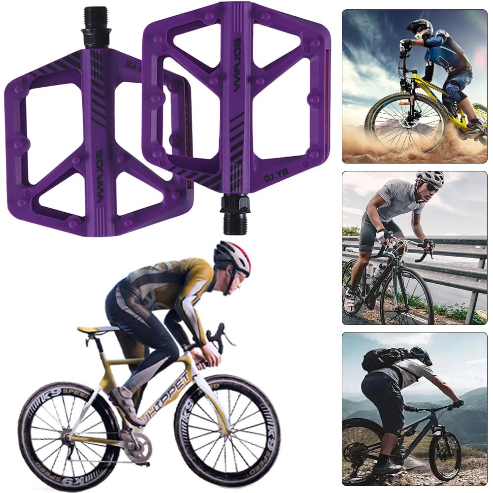 Pedali Per Bici In Nylon Con Cuscinetti Sigillati - Piattaforma Antiscivolo Con Riflettori, MTB - Foto 9