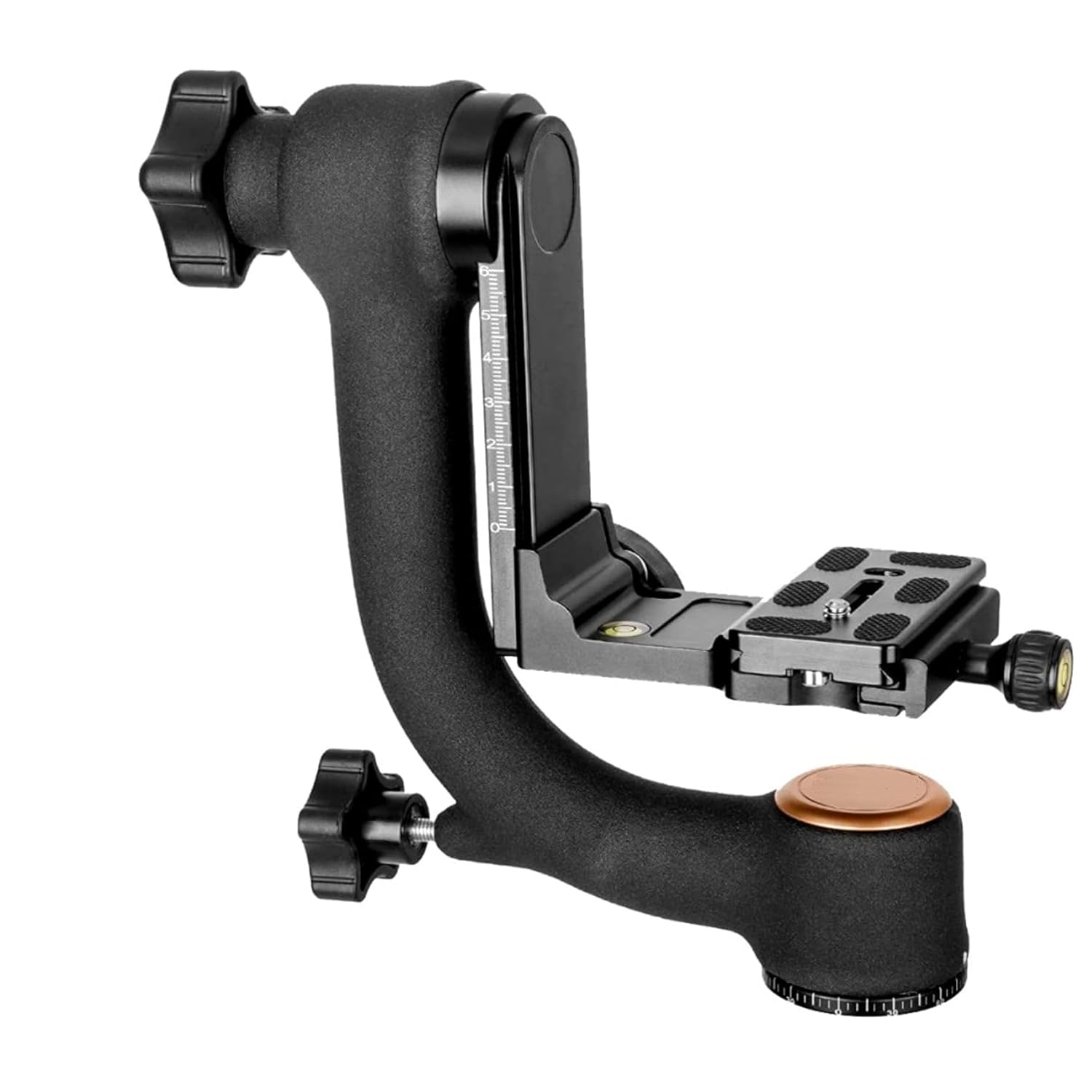 Yantralay Heavy Duty Tripod Gimbal Head Aluminium Alloy 360° Panoramic Gimbal with Arca-Swiss Standard 1/4” Quick Release Plate and Bubble Level for Mirrorless/DSLR Cameras up to 12 Kgs