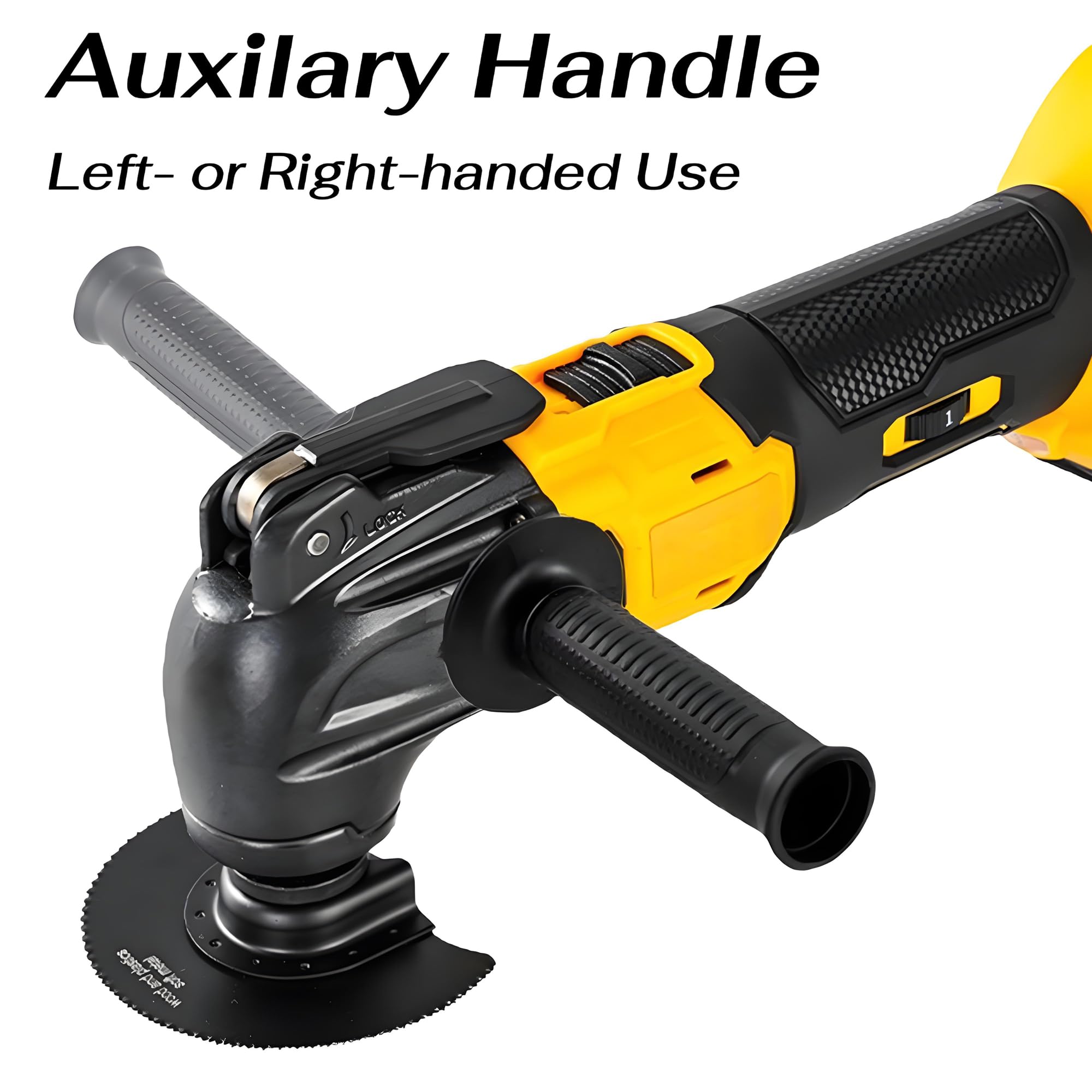 Strumento multifunzione oscillante adatto per batteria Dewalt da 20 V, 6 seghe oscillanti senza spazzole a velocità variabile, strumento oscillante senza fili con 21 accessori per levigatura da taglio