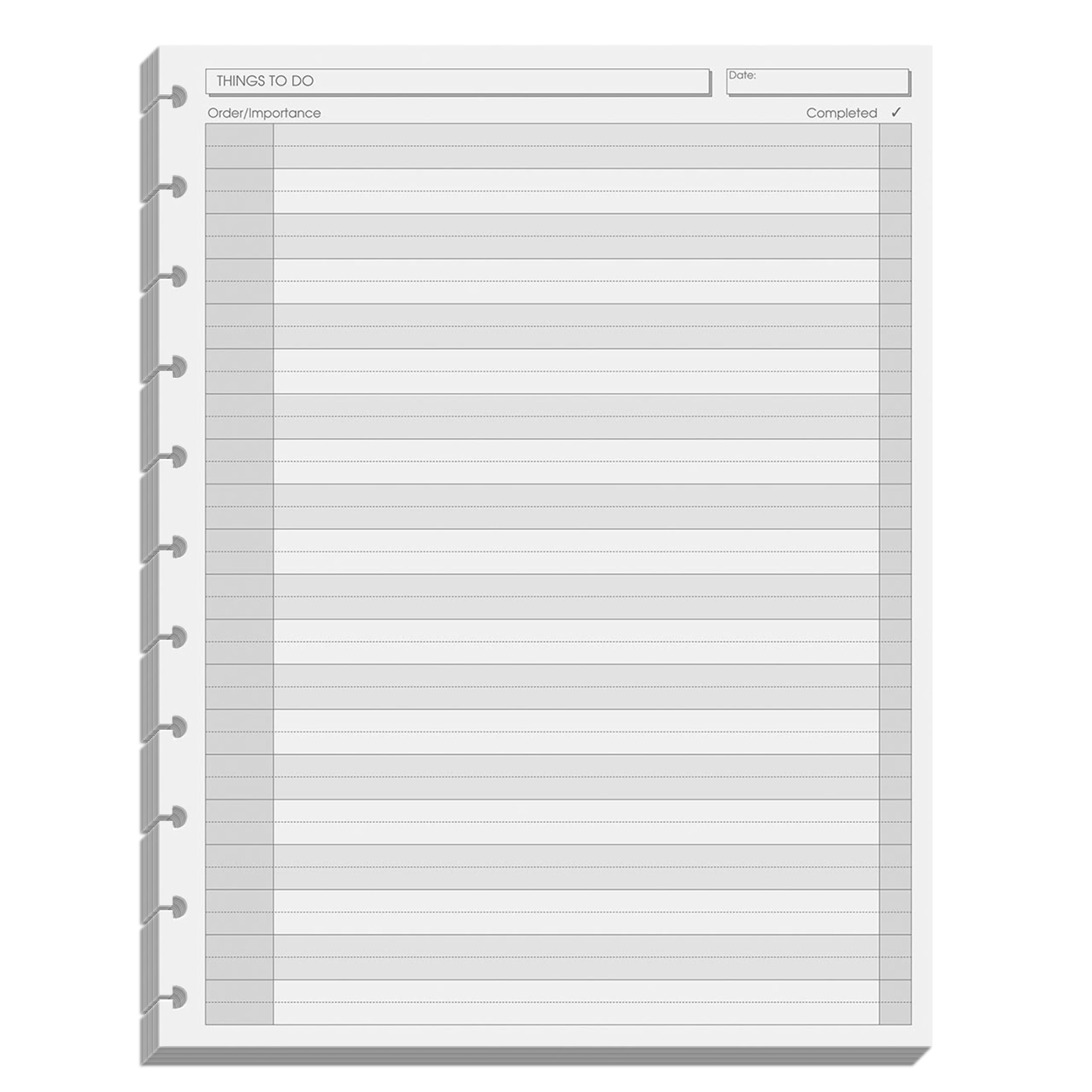 Circa Daily to Do List Discbound Paper Refill with Checkboxes, Disc Notebook Inserts, White, 100 Sheets, Letter